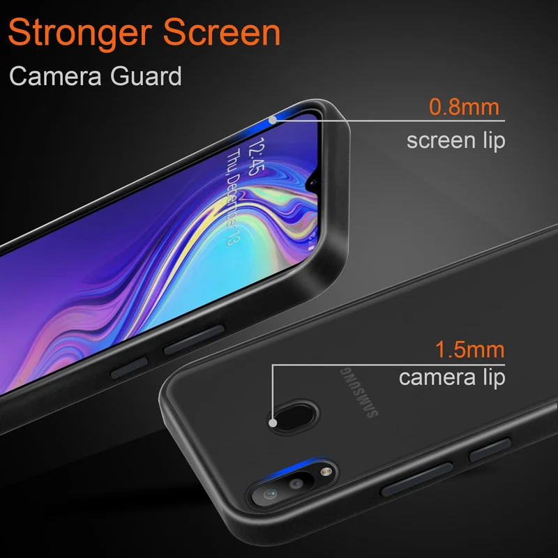 Cadorabo Hülle kompatibel mit Samsung Galaxy M30 / A40s Hybrid Schutzhülle mit TPU Silikon Innenseite und matter Kunststoff Rückseite