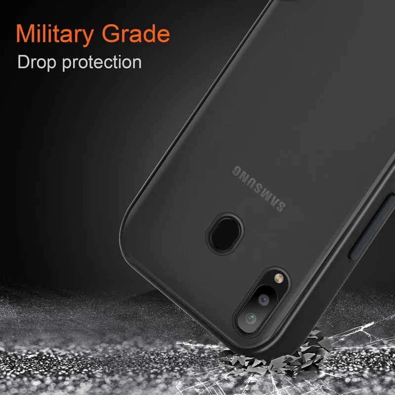 Cadorabo Hülle kompatibel mit Samsung Galaxy M30 / A40s Hybrid Schutzhülle mit TPU Silikon Innenseite und matter Kunststoff Rückseite