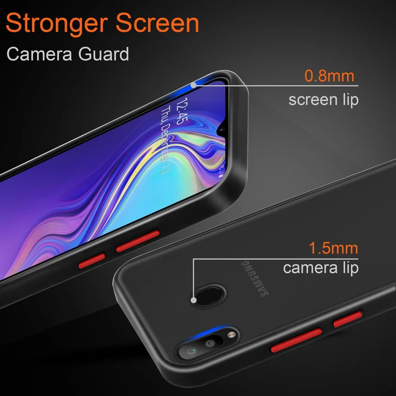 Cadorabo Hülle kompatibel mit Samsung Galaxy M30 / A40s Hybrid Schutzhülle mit TPU Silikon Innenseite und matter Kunststoff Rückseite