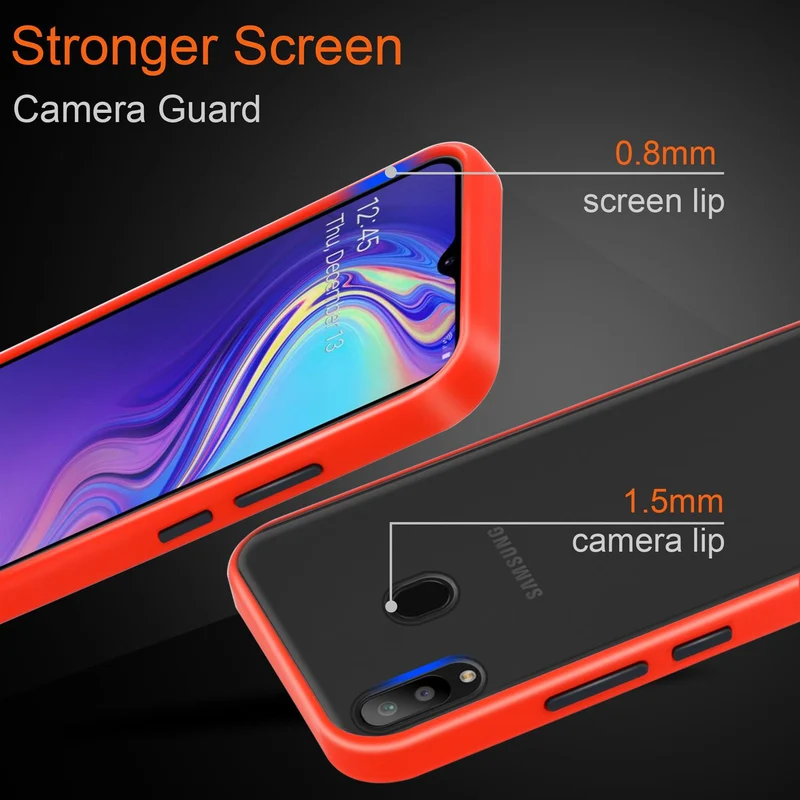 Cadorabo Hülle kompatibel mit Samsung Galaxy M30 / A40s Hybrid Schutzhülle mit TPU Silikon Innenseite und matter Kunststoff Rückseite