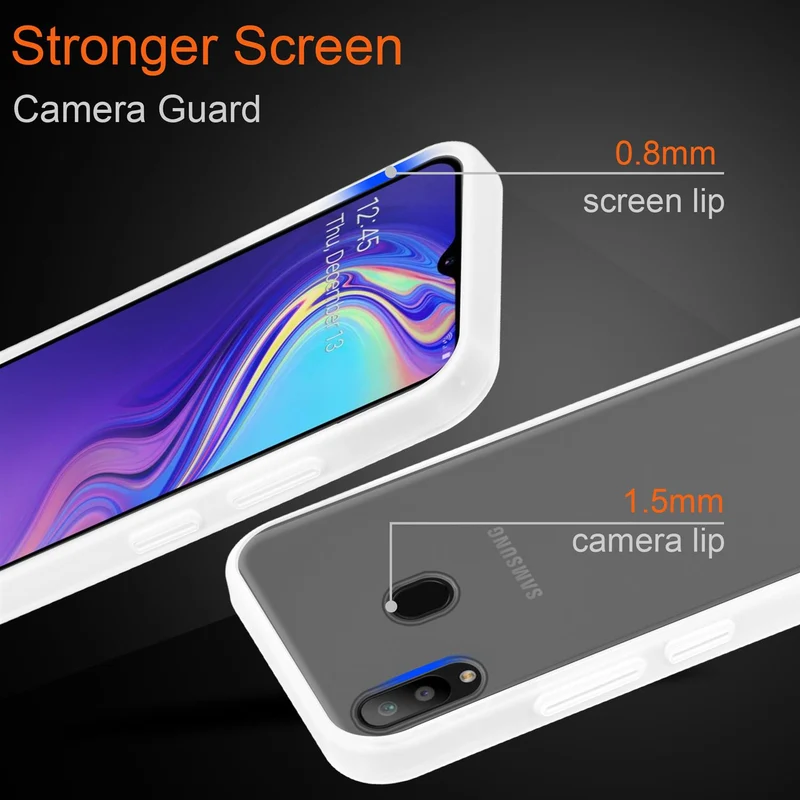 Cadorabo Hülle kompatibel mit Samsung Galaxy M30 / A40s Hybrid Schutzhülle mit TPU Silikon Innenseite und matter Kunststoff Rückseite