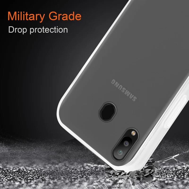 Cadorabo Hülle kompatibel mit Samsung Galaxy M30 / A40s Hybrid Schutzhülle mit TPU Silikon Innenseite und matter Kunststoff Rückseite