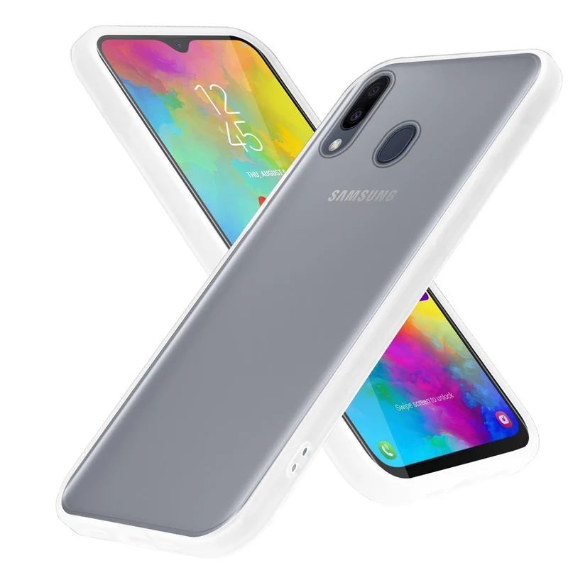 Cadorabo Hülle kompatibel mit Samsung Galaxy M20 Hybrid Schutzhülle mit TPU Silikon Innenseite und matter Kunststoff Rückseite