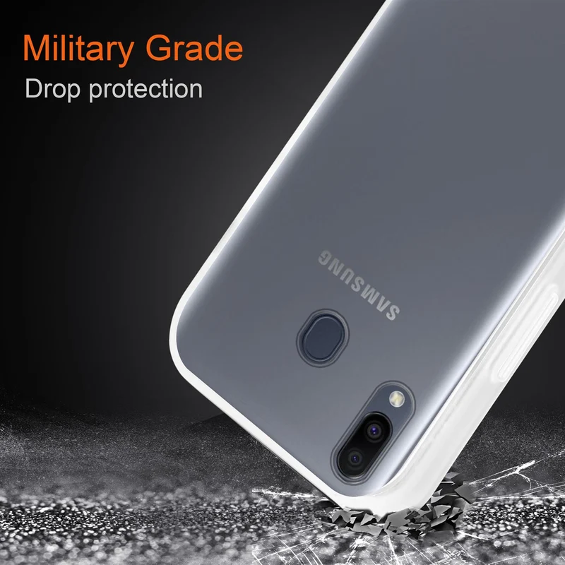 Cadorabo Hülle kompatibel mit Samsung Galaxy M20 Hybrid Schutzhülle mit TPU Silikon Innenseite und matter Kunststoff Rückseite