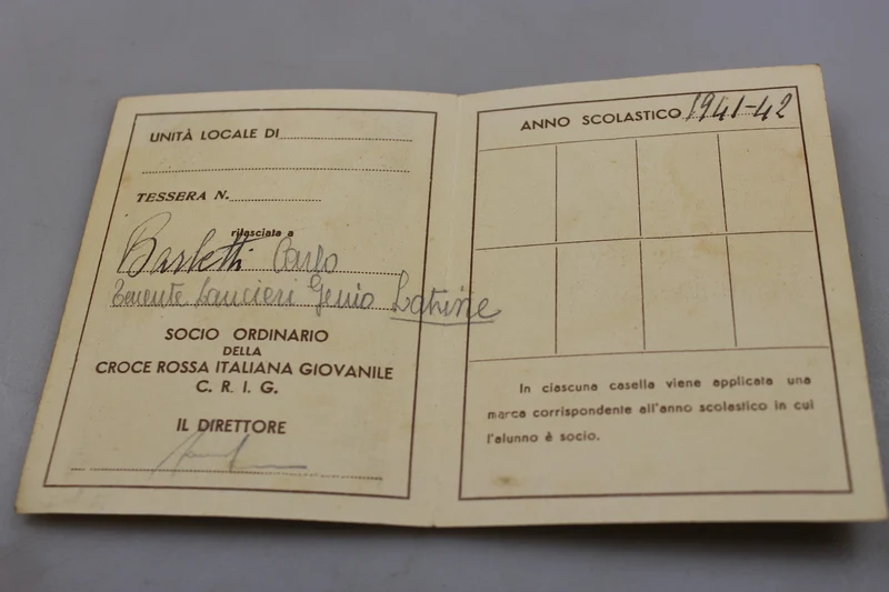 Jugendkarte Italienisches Rotes Kreuz 1941/42