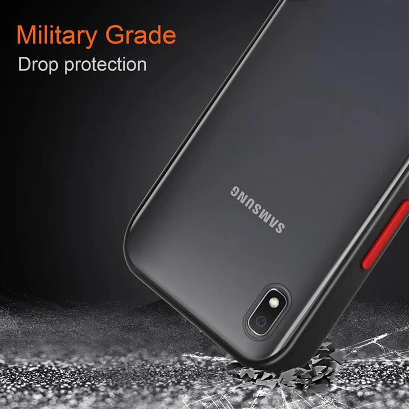 Cadorabo Hülle kompatibel mit Samsung Galaxy A10 / M10 Hybrid Schutzhülle mit TPU Silikon Innenseite und matter Kunststoff Rückseite