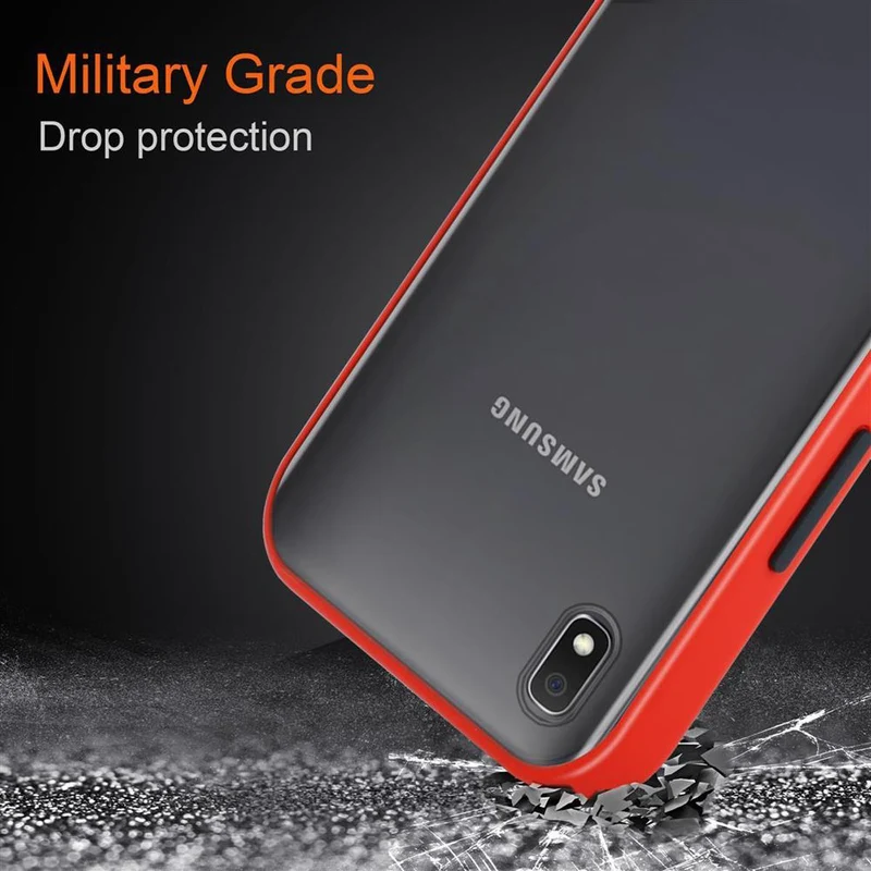 Cadorabo Hülle kompatibel mit Samsung Galaxy A10 / M10 Hybrid Schutzhülle mit TPU Silikon Innenseite und matter Kunststoff Rückseite