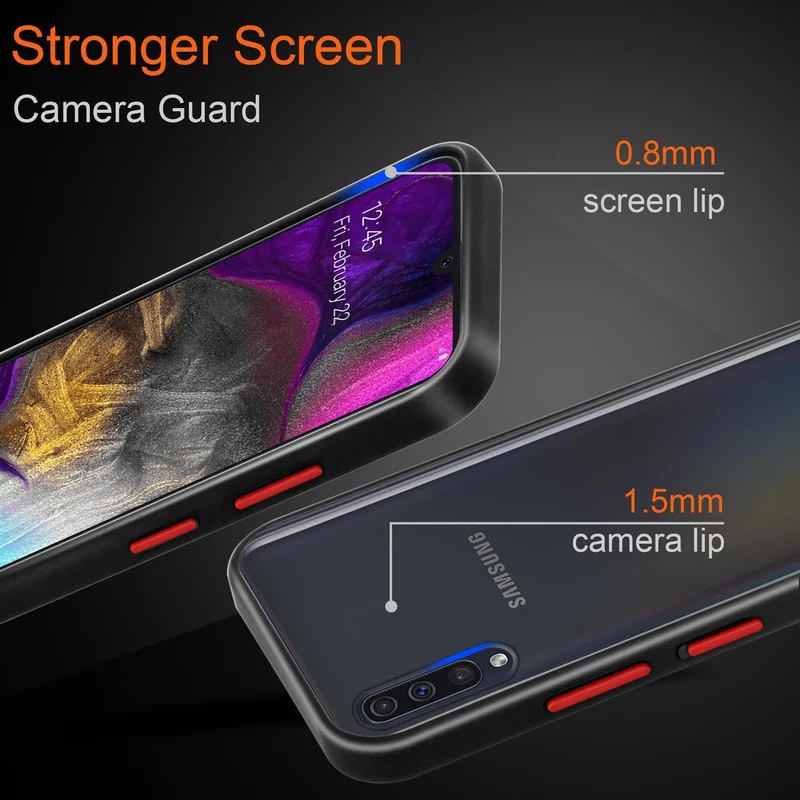 Cadorabo Hülle kompatibel mit Samsung Galaxy A50 4G / A50s / A30s Hybrid Schutzhülle mit TPU Silikon Innenseite und matter Kunststoff Rückseite