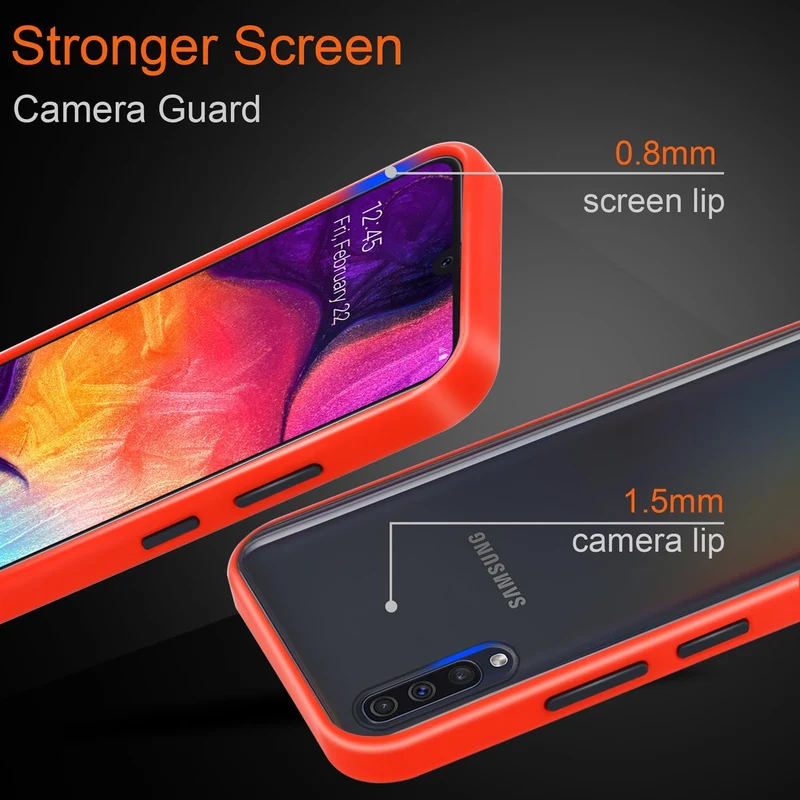 Cadorabo Hülle kompatibel mit Samsung Galaxy A50 4G / A50s / A30s Hybrid Schutzhülle mit TPU Silikon Innenseite und matter Kunststoff Rückseite