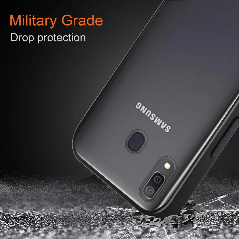 Cadorabo Hülle kompatibel mit Samsung Galaxy A20 / A30 / M10s Hybrid Schutzhülle mit TPU Silikon Innenseite und matter Kunststoff Rückseite