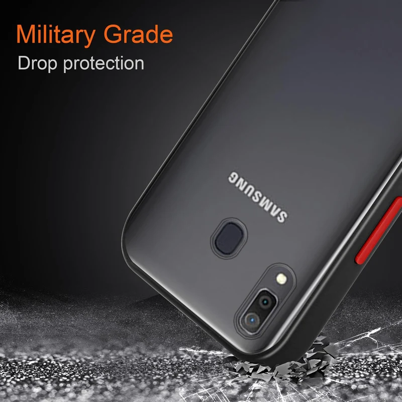 Cadorabo Hülle kompatibel mit Samsung Galaxy A20 / A30 / M10s Hybrid Schutzhülle mit TPU Silikon Innenseite und matter Kunststoff Rückseite
