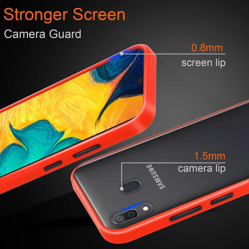 Cadorabo Hülle kompatibel mit Samsung Galaxy A20 / A30 / M10s Hybrid Schutzhülle mit TPU Silikon Innenseite und matter Kunststoff Rückseite