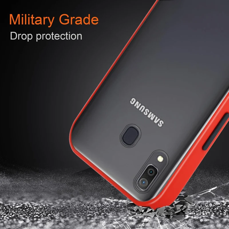 Cadorabo Hülle kompatibel mit Samsung Galaxy A20 / A30 / M10s Hybrid Schutzhülle mit TPU Silikon Innenseite und matter Kunststoff Rückseite