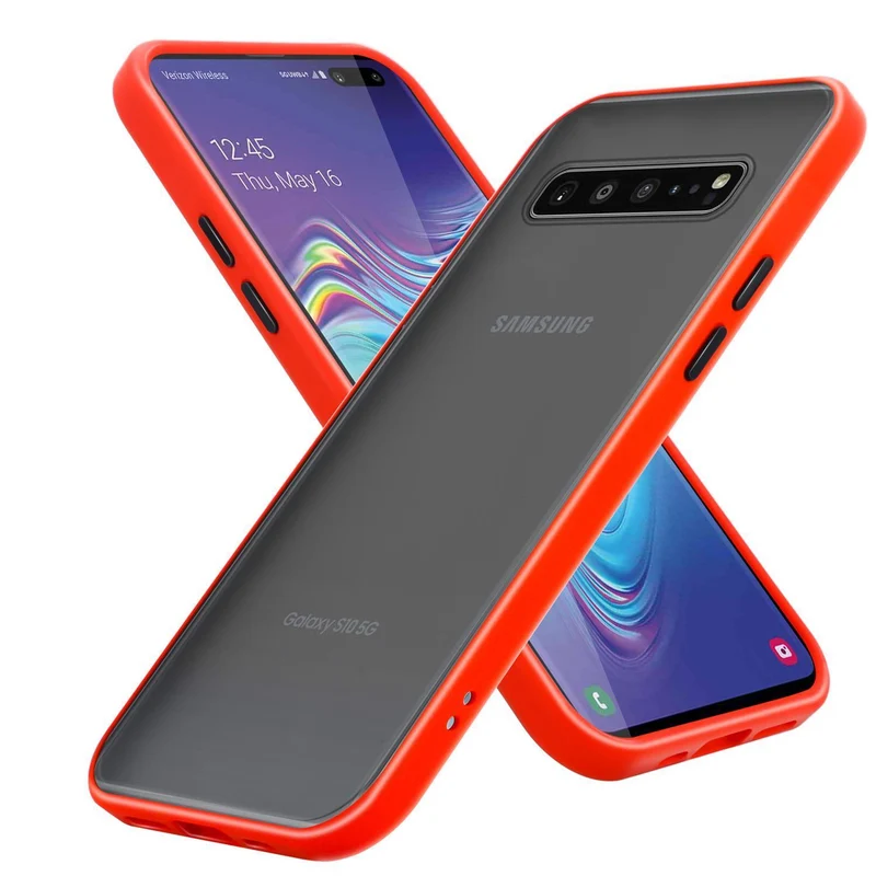 Cadorabo Hülle kompatibel mit Samsung Galaxy S10 5G Hybrid Schutzhülle mit TPU Silikon Innenseite und matter Kunststoff Rückseite