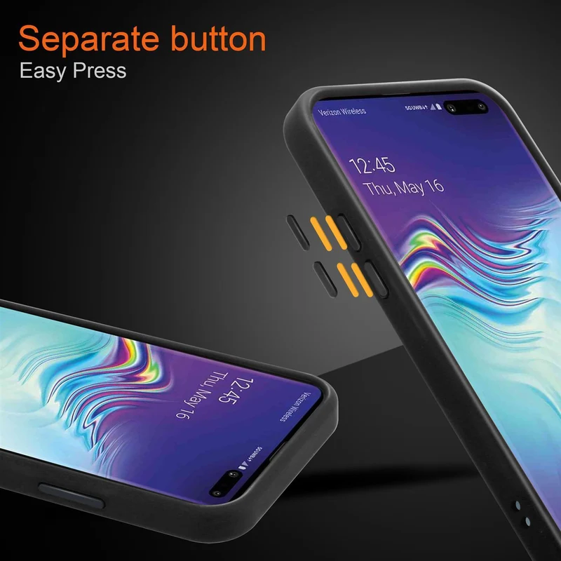 Cadorabo Hülle kompatibel mit Samsung Galaxy S10 5G Hybrid Schutzhülle mit TPU Silikon Innenseite und matter Kunststoff Rückseite