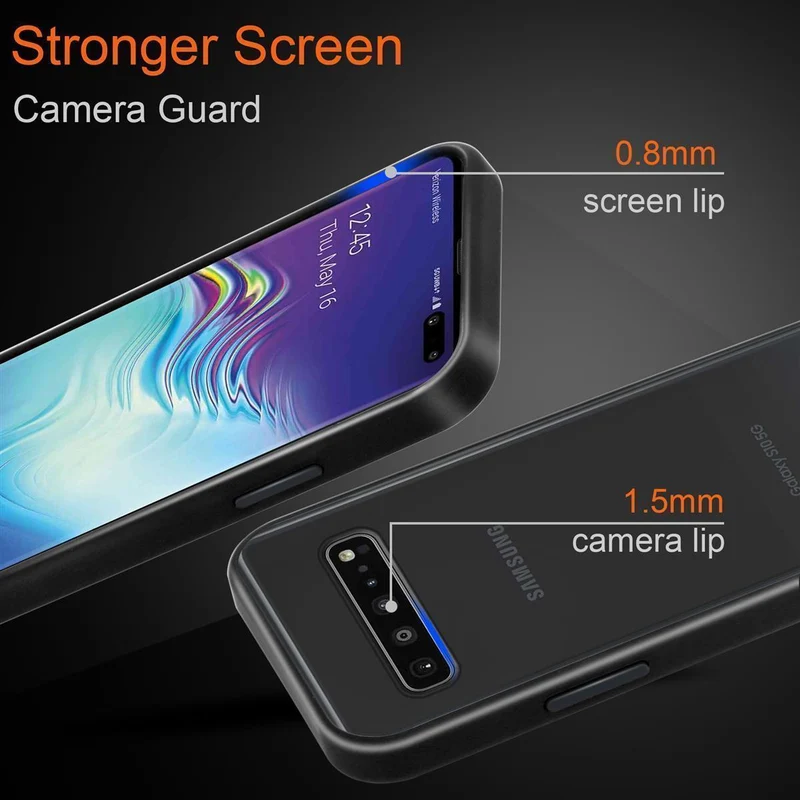 Cadorabo Hülle kompatibel mit Samsung Galaxy S10 5G Hybrid Schutzhülle mit TPU Silikon Innenseite und matter Kunststoff Rückseite