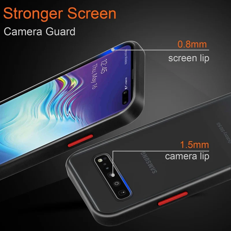 Cadorabo Hülle kompatibel mit Samsung Galaxy S10 5G Hybrid Schutzhülle mit TPU Silikon Innenseite und matter Kunststoff Rückseite