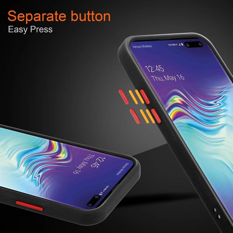 Cadorabo Hülle kompatibel mit Samsung Galaxy S10 5G Hybrid Schutzhülle mit TPU Silikon Innenseite und matter Kunststoff Rückseite