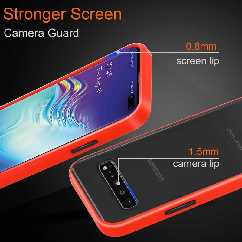 Cadorabo Hülle kompatibel mit Samsung Galaxy S10 5G Hybrid Schutzhülle mit TPU Silikon Innenseite und matter Kunststoff Rückseite