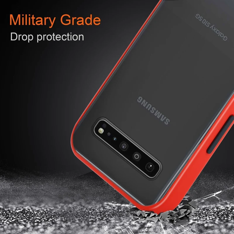 Cadorabo Hülle kompatibel mit Samsung Galaxy S10 5G Hybrid Schutzhülle mit TPU Silikon Innenseite und matter Kunststoff Rückseite