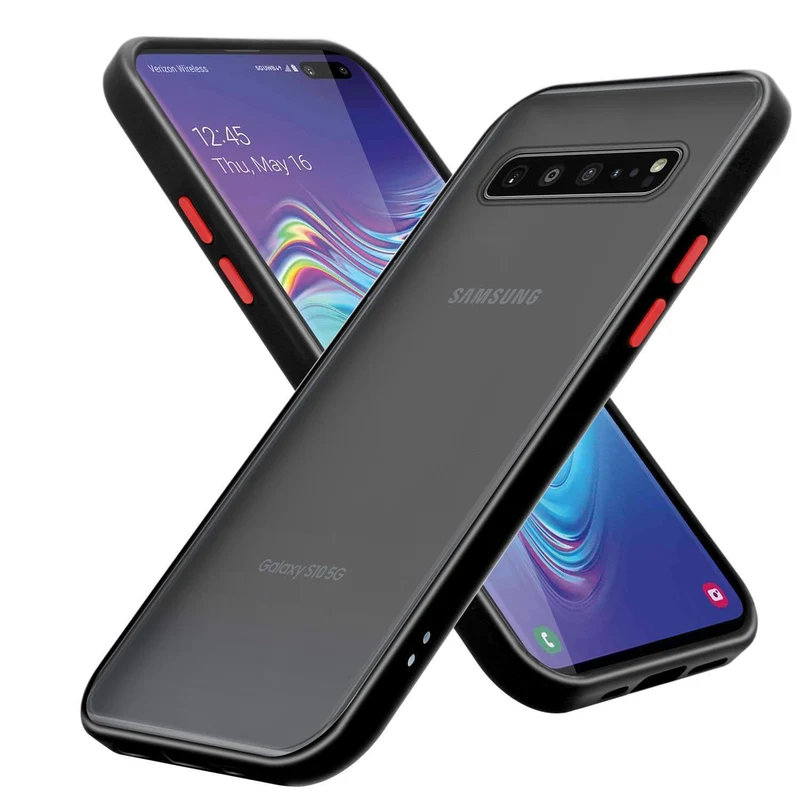 Cadorabo Hülle kompatibel mit Samsung Galaxy S10 PLUS Hybrid Schutzhülle mit TPU Silikon Innenseite und matter Kunststoff Rückseite