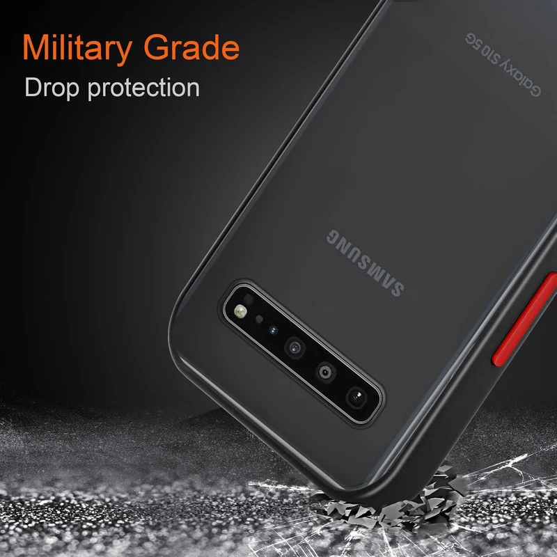 Cadorabo Hülle kompatibel mit Samsung Galaxy S10 4G Hybrid Schutzhülle mit TPU Silikon Innenseite und matter Kunststoff Rückseite