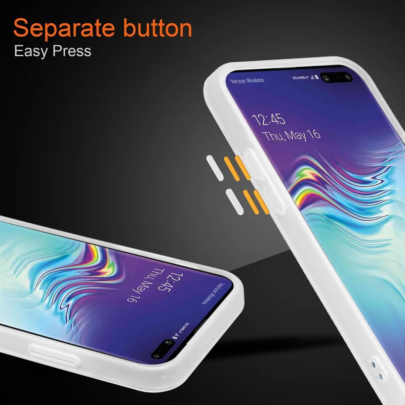 Cadorabo Hülle kompatibel mit Samsung Galaxy S10 4G Hybrid Schutzhülle mit TPU Silikon Innenseite und matter Kunststoff Rückseite