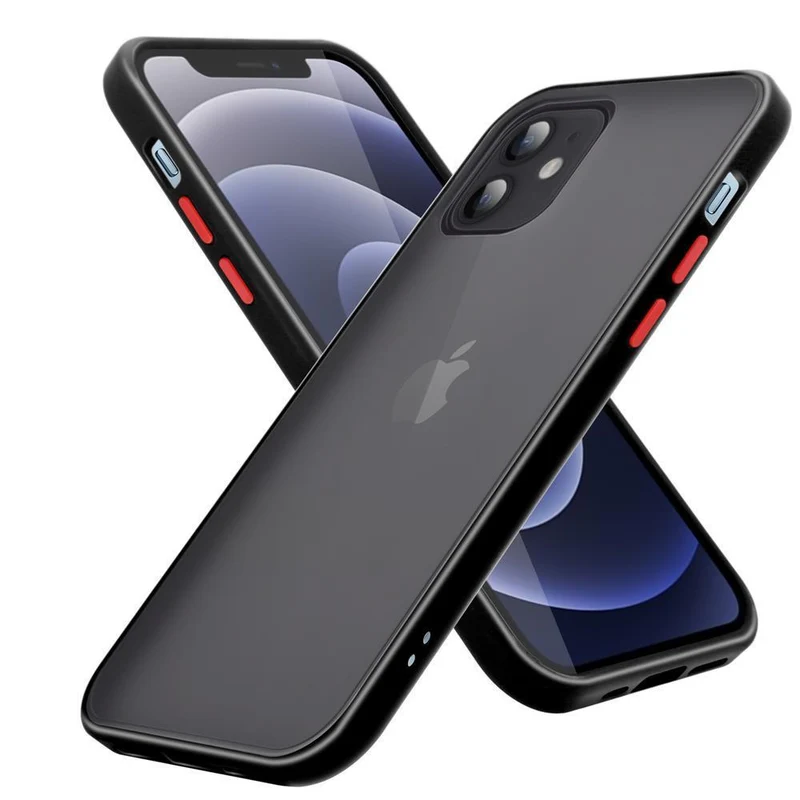 Cadorabo Hülle kompatibel mit Apple iPhone 12 PRO MAX Hybrid Schutzhülle mit TPU Silikon Innenseite und matter Kunststoff Rückseite