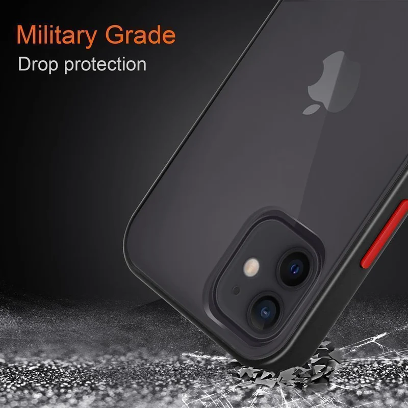 Cadorabo Hülle kompatibel mit Apple iPhone 12 PRO MAX Hybrid Schutzhülle mit TPU Silikon Innenseite und matter Kunststoff Rückseite