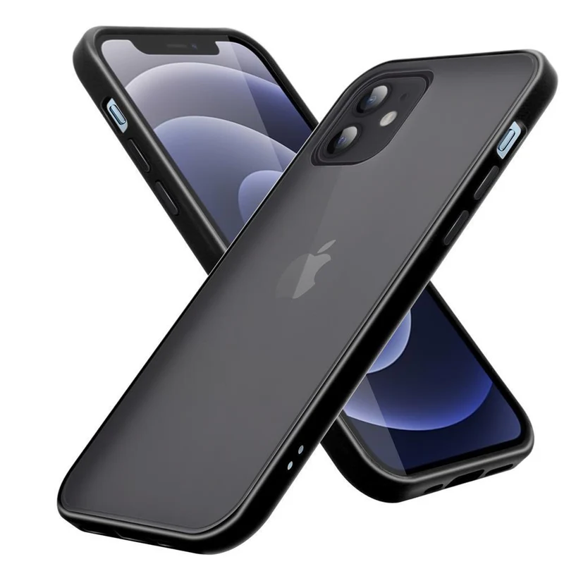 Cadorabo Hülle kompatibel mit Apple iPhone 12 / 12 PRO Hybrid Schutzhülle mit TPU Silikon Innenseite und matter Kunststoff Rückseite