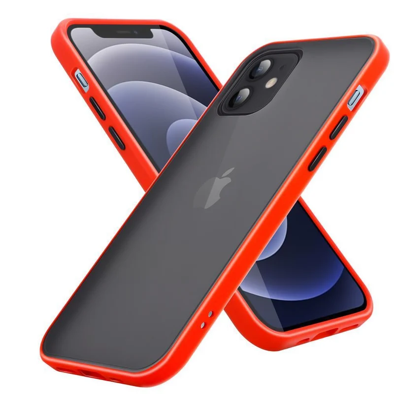 Cadorabo Hülle kompatibel mit Apple iPhone 12 / 12 PRO Hybrid Schutzhülle mit TPU Silikon Innenseite und matter Kunststoff Rückseite