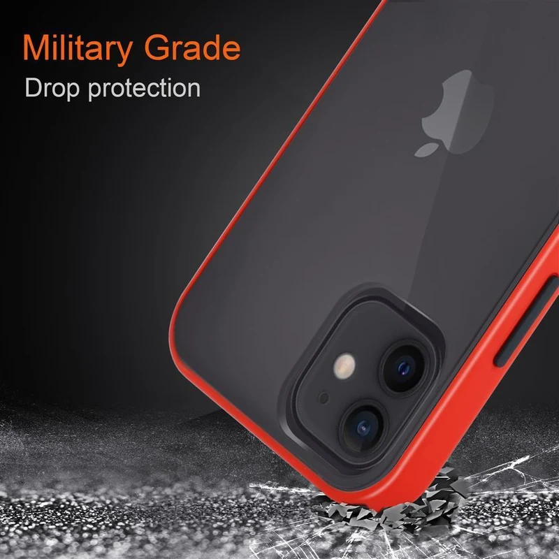 Cadorabo Hülle kompatibel mit Apple iPhone 12 / 12 PRO Hybrid Schutzhülle mit TPU Silikon Innenseite und matter Kunststoff Rückseite