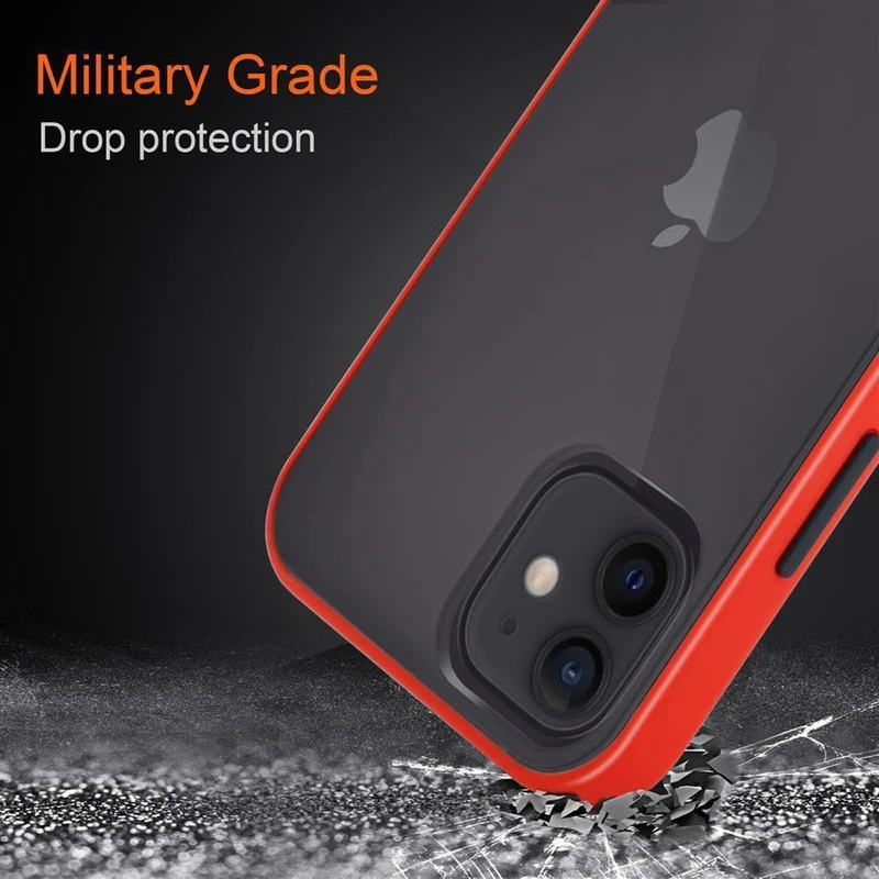 Cadorabo Hülle kompatibel mit Apple iPhone 12 MINI Hybrid Schutzhülle mit TPU Silikon Innenseite und matter Kunststoff Rückseite