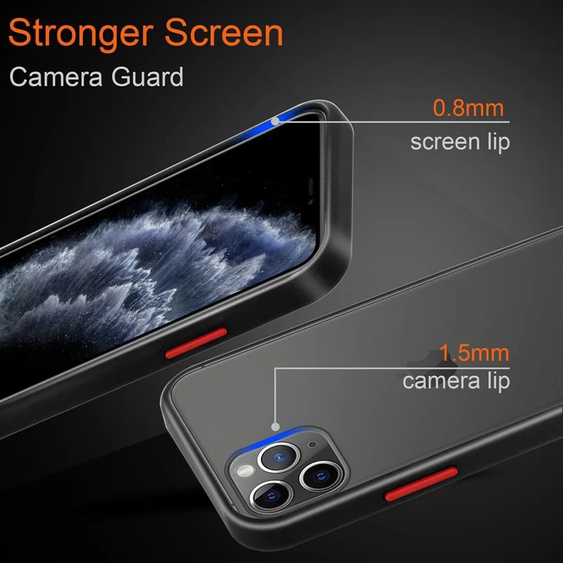 Cadorabo Hülle kompatibel mit Apple iPhone 11 PRO Hybrid Schutzhülle mit TPU Silikon Innenseite und matter Kunststoff Rückseite