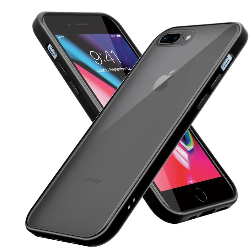 Cadorabo Hülle kompatibel mit Apple iPhone 6 PLUS / 6S PLUS / 7 PLUS / 7S PLUS / 8 PLUS Hybrid Schutzhülle mit TPU Silikon Innenseite und matter Kunststoff Rückseite