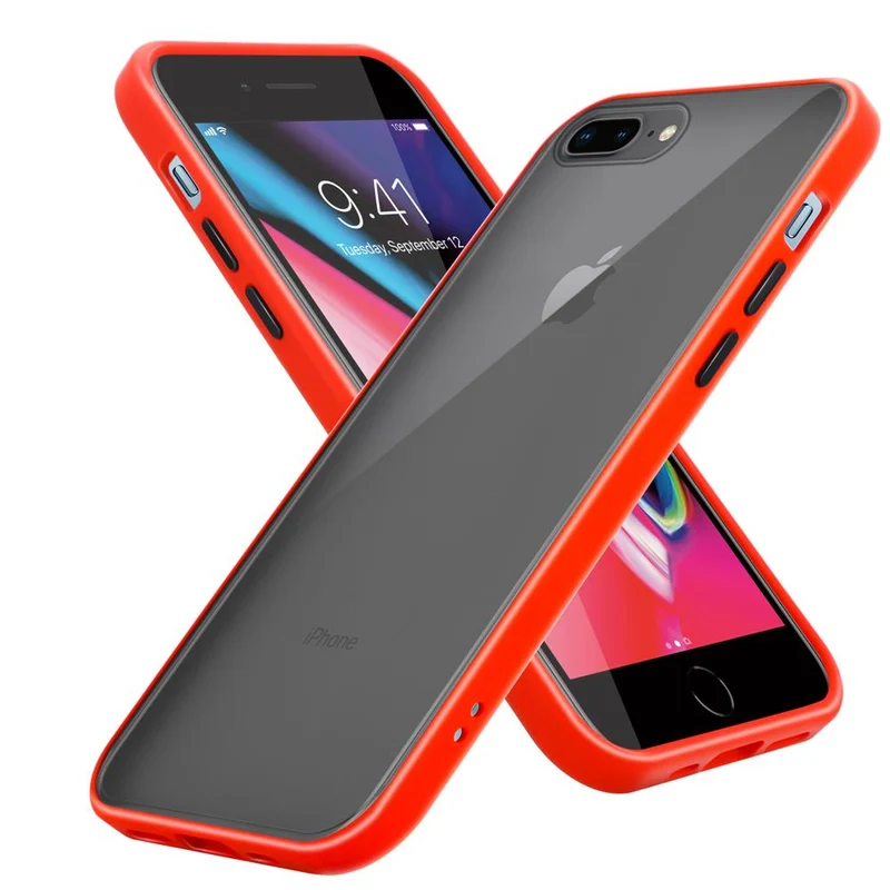 Cadorabo Hülle kompatibel mit Apple iPhone 6 PLUS / 6S PLUS / 7 PLUS / 7S PLUS / 8 PLUS Hybrid Schutzhülle mit TPU Silikon Innenseite und matter Kunststoff Rückseite