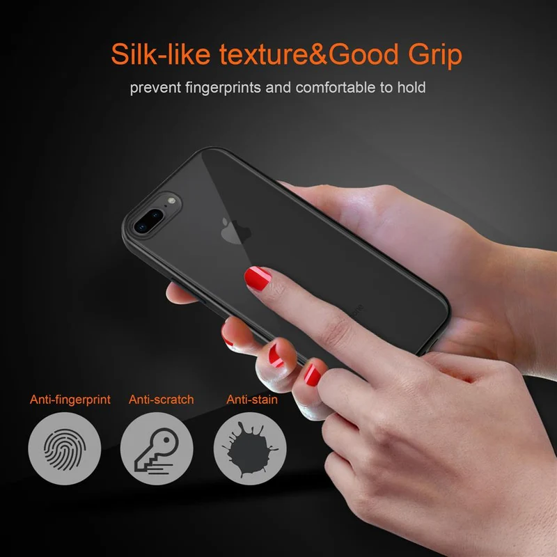 Cadorabo Hülle kompatibel mit Apple iPhone 6 PLUS / 6S PLUS / 7 PLUS / 7S PLUS / 8 PLUS Hybrid Schutzhülle mit TPU Silikon Innenseite und matter Kunststoff Rückseite