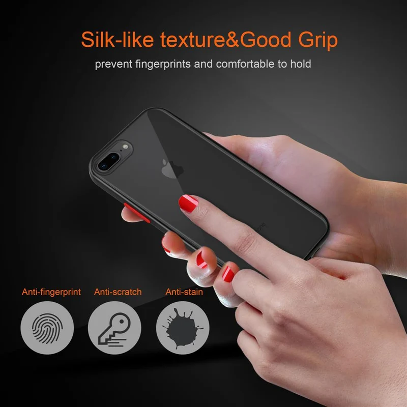 Cadorabo Hülle kompatibel mit Apple iPhone 6 PLUS / 6S PLUS / 7 PLUS / 7S PLUS / 8 PLUS Hybrid Schutzhülle mit TPU Silikon Innenseite und matter Kunststoff Rückseite