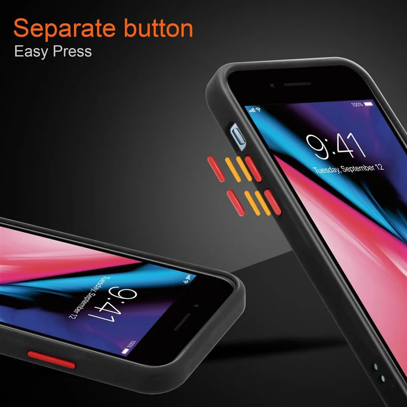 Cadorabo Hülle kompatibel mit Apple iPhone 6 PLUS / 6S PLUS / 7 PLUS / 7S PLUS / 8 PLUS Hybrid Schutzhülle mit TPU Silikon Innenseite und matter Kunststoff Rückseite