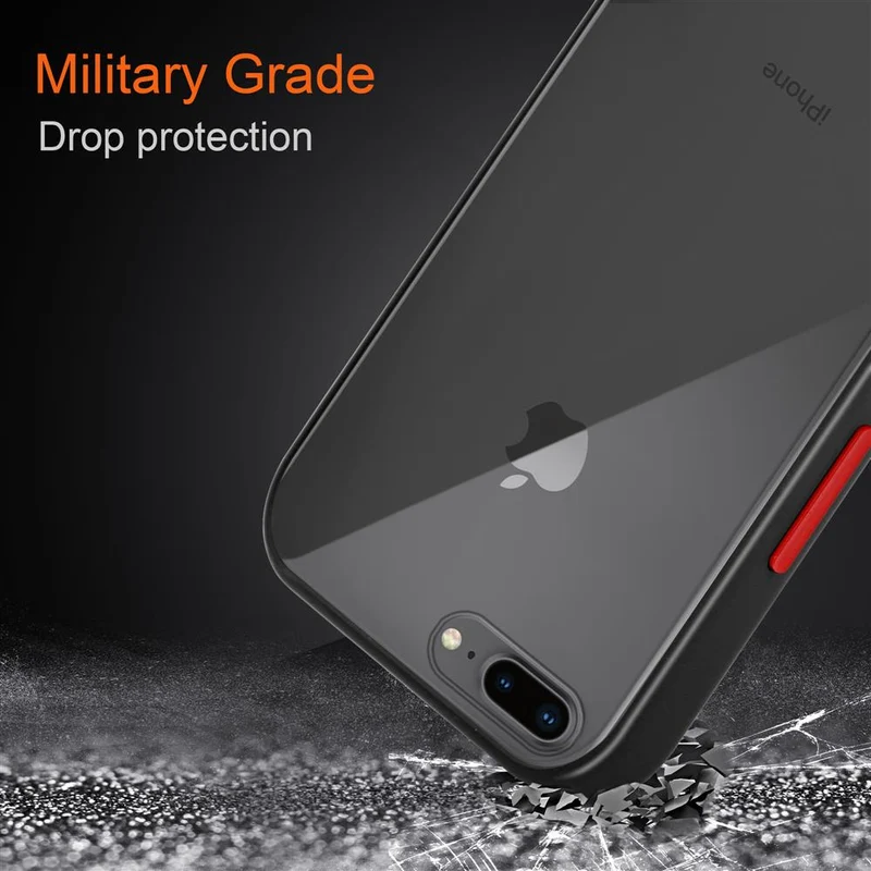 Cadorabo Hülle kompatibel mit Apple iPhone 6 PLUS / 6S PLUS / 7 PLUS / 7S PLUS / 8 PLUS Hybrid Schutzhülle mit TPU Silikon Innenseite und matter Kunststoff Rückseite