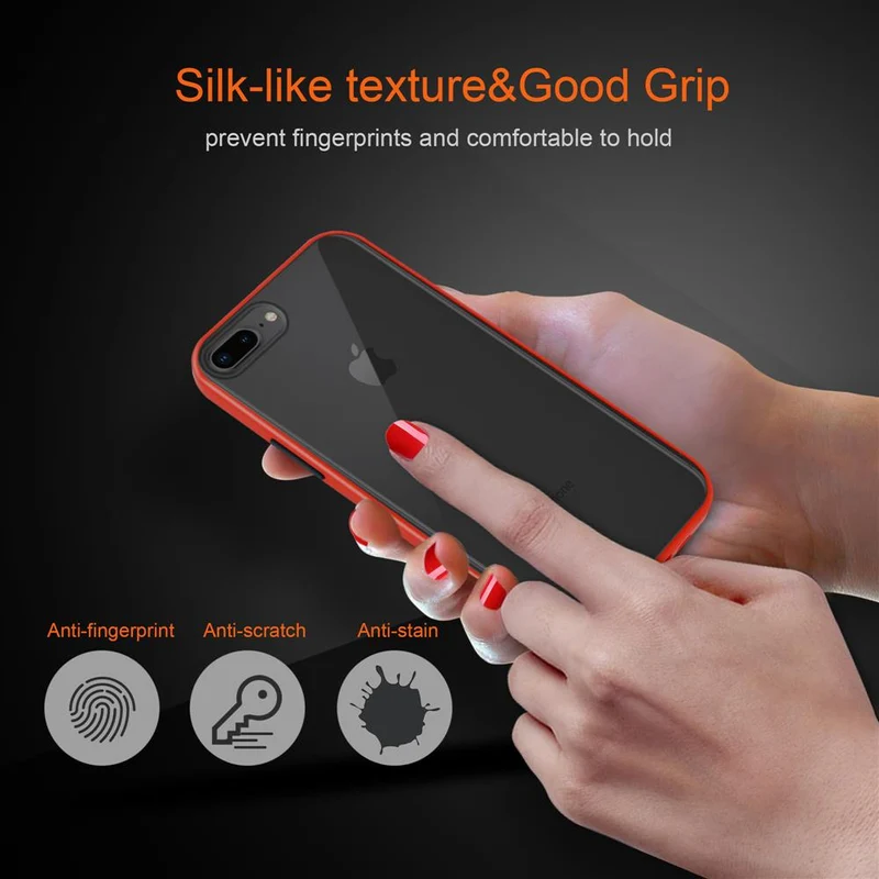 Cadorabo Hülle kompatibel mit Apple iPhone 6 PLUS / 6S PLUS / 7 PLUS / 7S PLUS / 8 PLUS Hybrid Schutzhülle mit TPU Silikon Innenseite und matter Kunststoff Rückseite