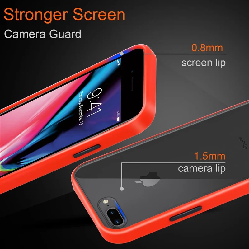 Cadorabo Hülle kompatibel mit Apple iPhone 6 PLUS / 6S PLUS / 7 PLUS / 7S PLUS / 8 PLUS Hybrid Schutzhülle mit TPU Silikon Innenseite und matter Kunststoff Rückseite