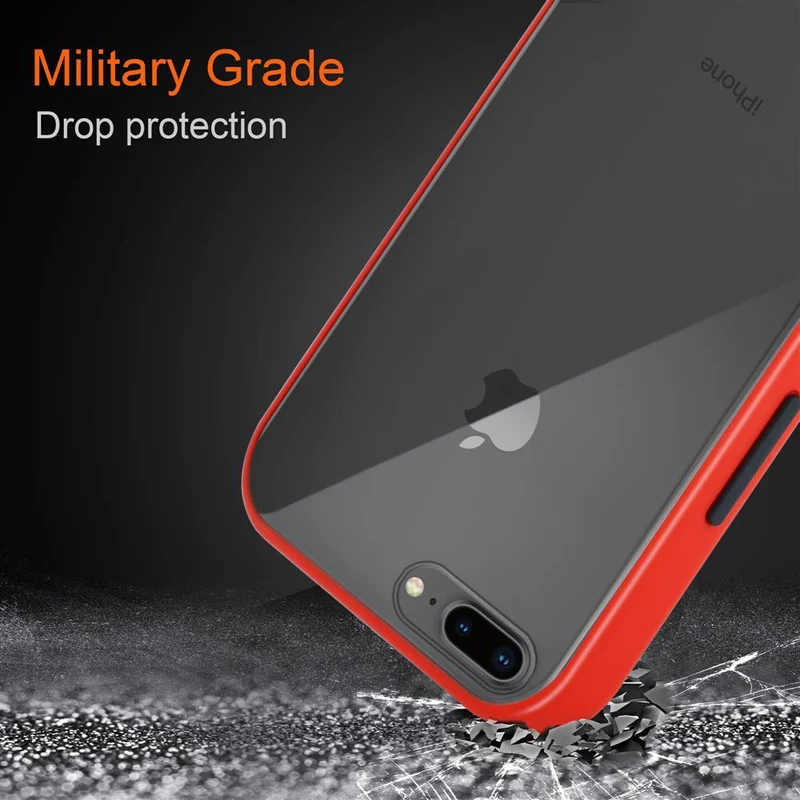 Cadorabo Hülle kompatibel mit Apple iPhone 6 PLUS / 6S PLUS / 7 PLUS / 7S PLUS / 8 PLUS Hybrid Schutzhülle mit TPU Silikon Innenseite und matter Kunststoff Rückseite