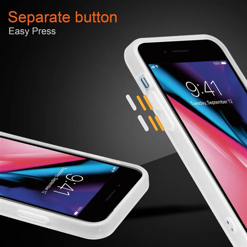 Cadorabo Hülle kompatibel mit Apple iPhone 6 PLUS / 6S PLUS / 7 PLUS / 7S PLUS / 8 PLUS Hybrid Schutzhülle mit TPU Silikon Innenseite und matter Kunststoff Rückseite