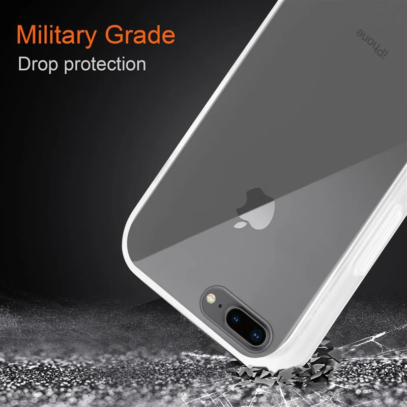 Cadorabo Hülle kompatibel mit Apple iPhone 6 PLUS / 6S PLUS / 7 PLUS / 7S PLUS / 8 PLUS Hybrid Schutzhülle mit TPU Silikon Innenseite und matter Kunststoff Rückseite