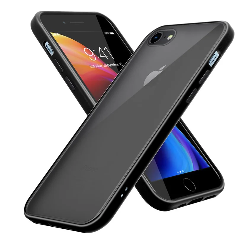 Cadorabo Hülle kompatibel mit Apple iPhone 6 / 6S / 7 / 7S / 8 / SE 2020 Hybrid Schutzhülle mit TPU Silikon Innenseite und matter Kunststoff Rückseite