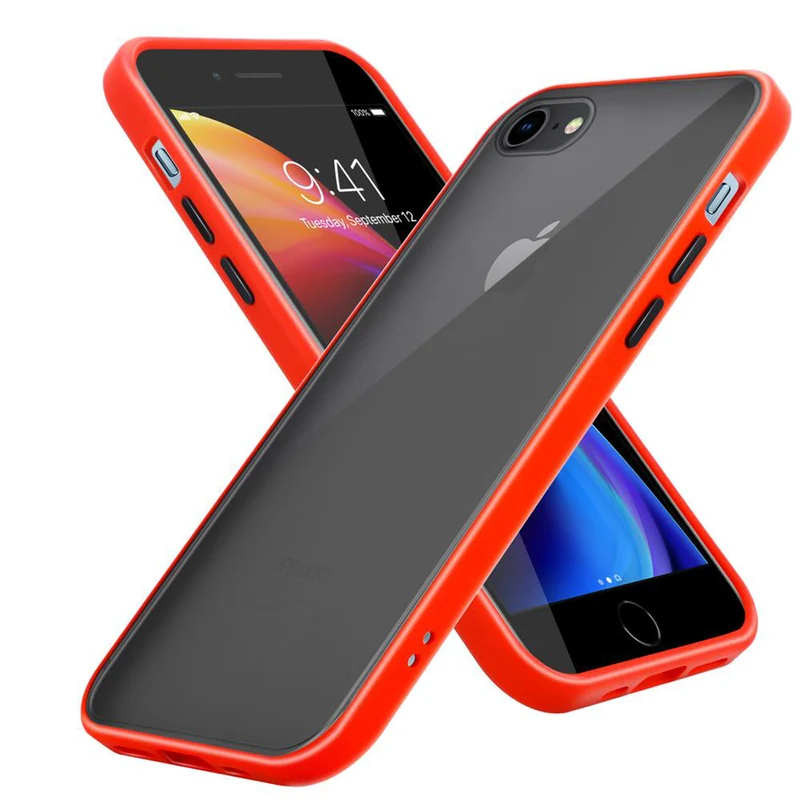 Cadorabo Hülle kompatibel mit Apple iPhone 6 / 6S / 7 / 7S / 8 / SE 2020 Hybrid Schutzhülle mit TPU Silikon Innenseite und matter Kunststoff Rückseite
