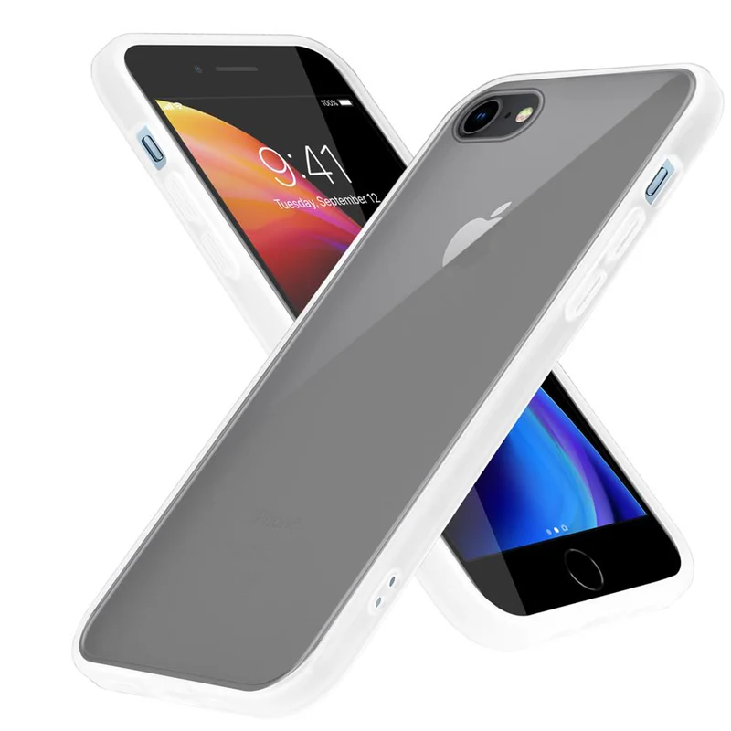 Cadorabo Hülle kompatibel mit Apple iPhone 6 / 6S / 7 / 7S / 8 / SE 2020 Hybrid Schutzhülle mit TPU Silikon Innenseite und matter Kunststoff Rückseite