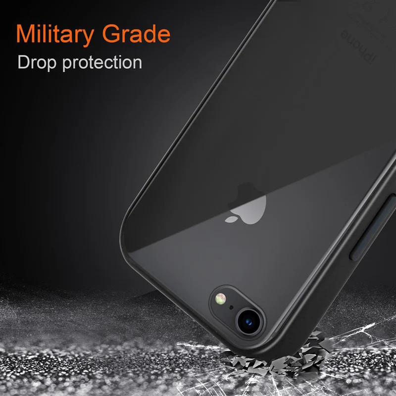 Cadorabo Hülle kompatibel mit Apple iPhone 6 / 6S / 7 / 7S / 8 / SE 2020 Hybrid Schutzhülle mit TPU Silikon Innenseite und matter Kunststoff Rückseite