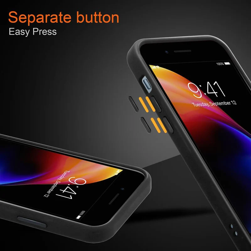 Cadorabo Hülle kompatibel mit Apple iPhone 6 / 6S / 7 / 7S / 8 / SE 2020 Hybrid Schutzhülle mit TPU Silikon Innenseite und matter Kunststoff Rückseite
